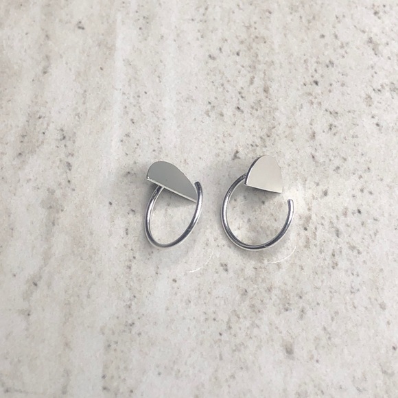 925 Sterling Silver Semi Circle Ear Hugger Earring - Picture 7 of 16